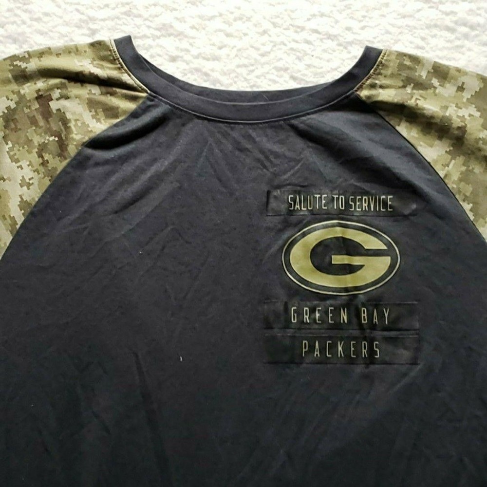 Green Bay Packers Shirt Mens Small‎ Black NFL Football Nike Salute To Service